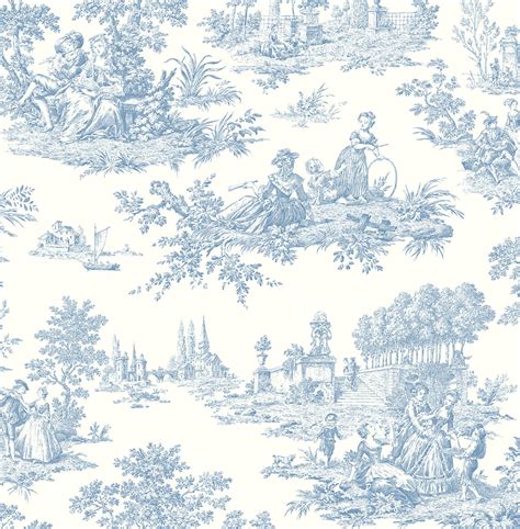 Seabrook Designs Chateau Toile Wallpaper - Blue Bell – US Wall Decor