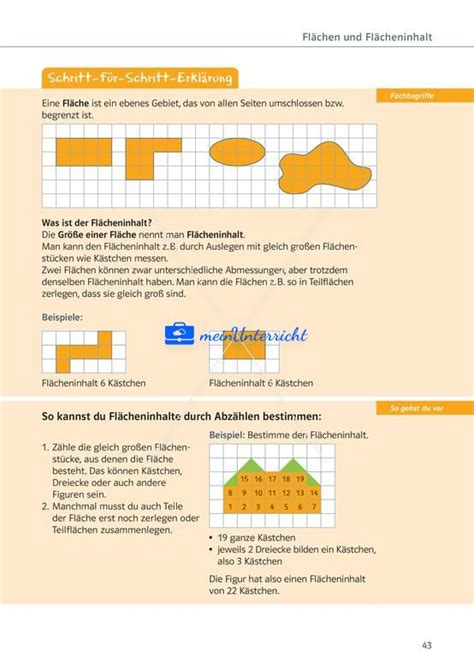 Fl Cheninhalt Und Umfang Von Ebenen Figuren Teil Meinunterricht