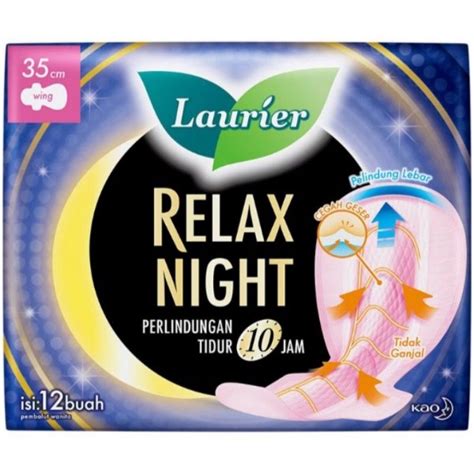 Jual Laurier Relax Night Wing Pembalut Cm Pcs Shopee Indonesia