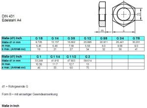 Din Rohrmutter Edelstahl A Zollgewinde