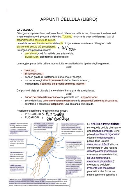 Appunti Libro La Cellula Appunti Cellula Libro La Cellula Gli