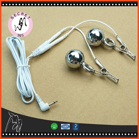 Metal Ball Electro Shock Nipples Clamps Clitoris Clip Erotic Bdsm