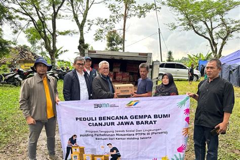 Ringankan Beban Korban Gempa Cianjur PTPN III Persero Berikan