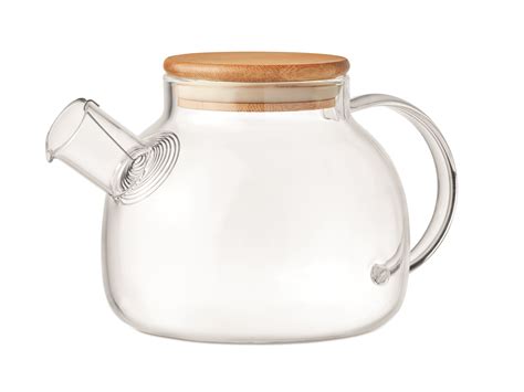 Glass teapot with bamboo lid w o print Grønt Kontor