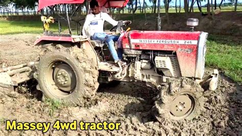 Massey Ferguson 246 4wd Tractor Rotavator Performance Youtube