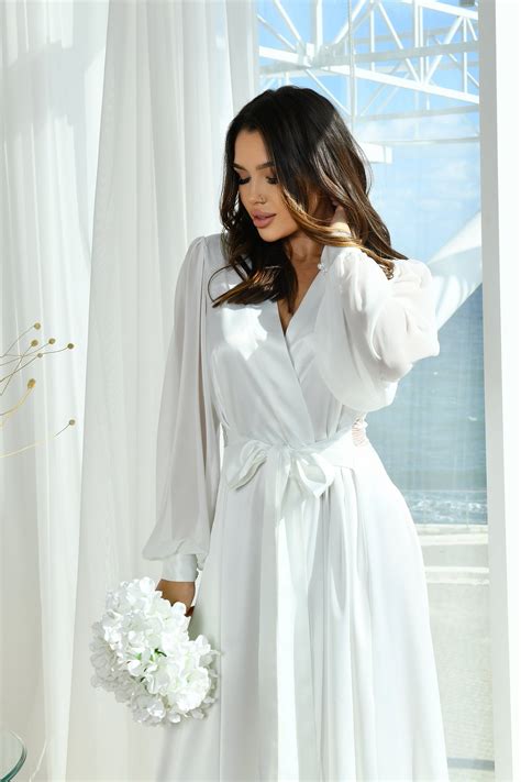 Long Silk Robe, Bridal Robe for Bride With Train, Lace Bridal Robe