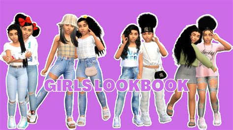 Sims 4 Cas Girls Lookbook Cc Links Youtube