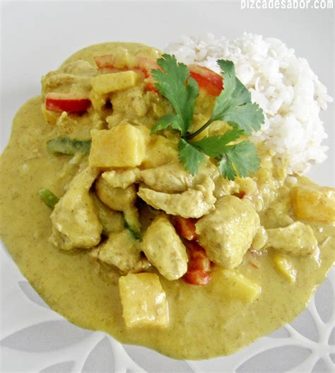 Pollo Al Curry Con Mango Pizca De Sabor