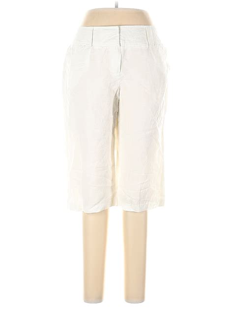 Larry Levine Solid White Linen Pants Size Off Thredup