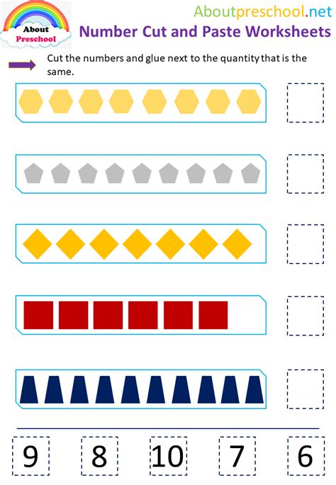 Number Cut And Paste Worksheets For Preschool Free Preschool