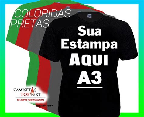 Camisetas Personalizadas Pretas Coloridas Algod O Estampa A