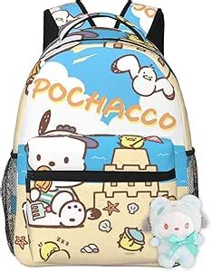 Amazon Fevfr Cartoon Anime Pochacco Laptop Backpack Kawaii Puppy