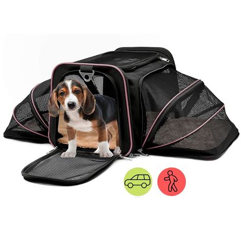 Bolsa Transpote Para Pet Expans Vel Viagem Rosa Duke E Dixie