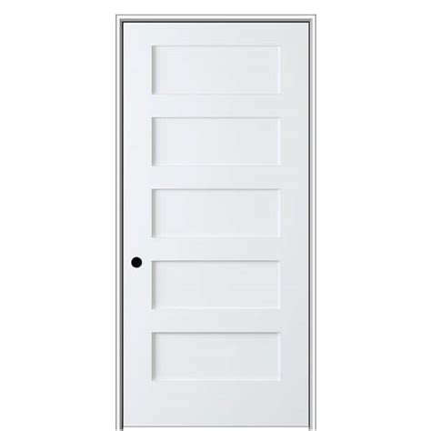 Mmi Door Shaker Flat Panel In X In Right Hand Solid Core Primed