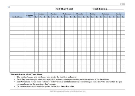 Blank Kitchen Prep List Template Printable And Enjoyable Learning