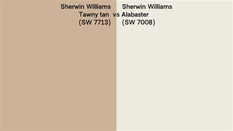 Sherwin Williams Tawny Tan Vs Alabaster Side By Side Comparison