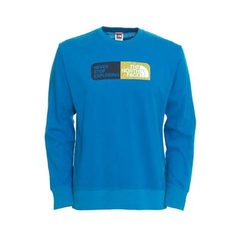 The North Face Slogan Cotton Tee Shirt Manche Longue Homme T0avaa Bleu