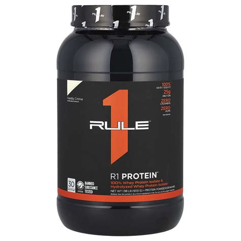 Rule One Proteins, R1 Protein Powder Drink Mix, Vanilla Creme, 1.98 lb (900 g)