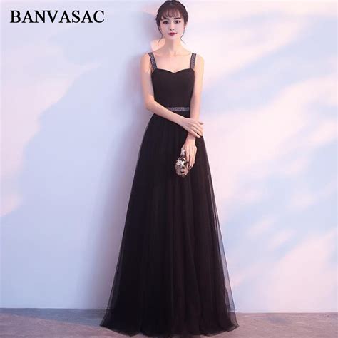 Banvasac Sweetheart Crystal Sash Long Evening Dresses Party A Line