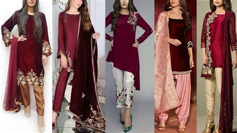 Maroon Color Party Wear Dresses Maroon Color Designer Gown Shalwar