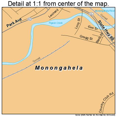 Monongahela Pennsylvania Street Map 4250408