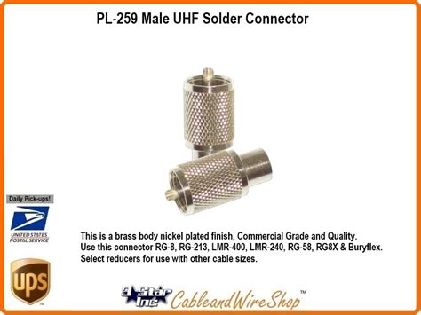 Pl 259 Male Uhf Solder Connector 3 Star Incorporated