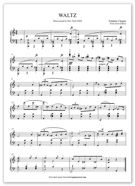 New Piano Piece By Chopin Discovered Free Piano Score Piano Street