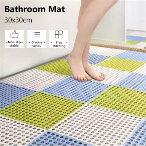 Jual Karpet Kamar Mandi Anti Slip Interlock Alas Kamar Mandi Polkadot