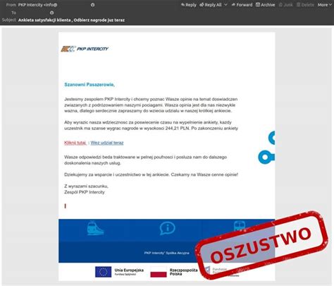 UWAGA CSIRT NASK ostrzega Cyberprzestępcy podszywają się pod PKP