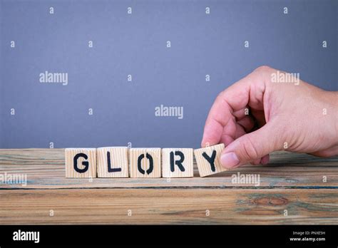 Glory Wooden Letters On The Office Desk Stock Photo Alamy