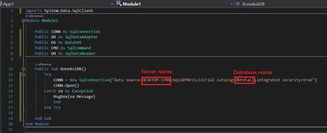 Membuat Koneksi Database Sql Server Ke Vb Net Horas Hot Sex Picture