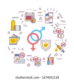 Contraceptive Web Banner Safety Sex Birth Stock Vector Royalty Free