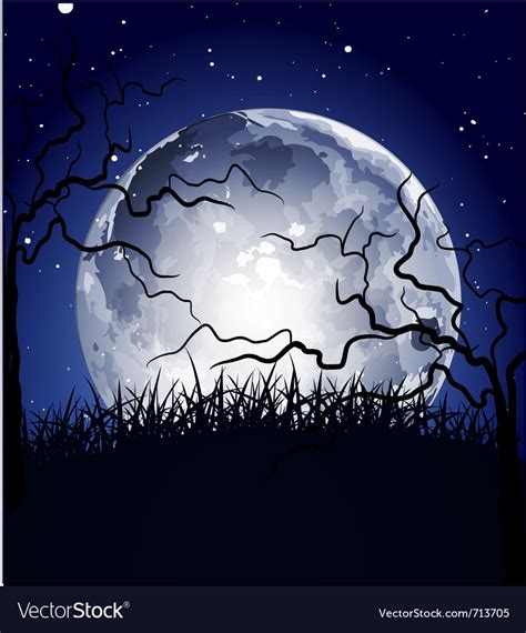 Halloween full moon background Royalty Free Vector Image