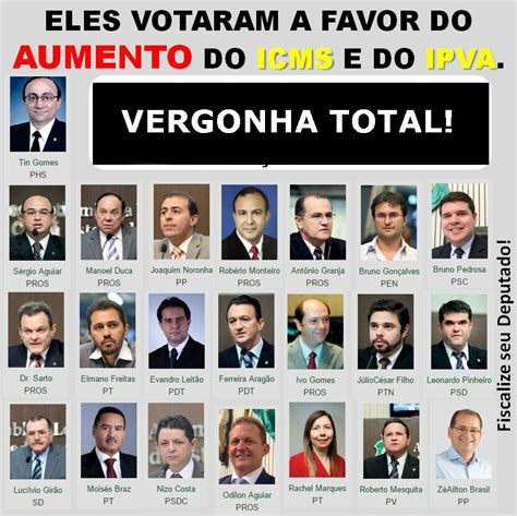 Vergonha Confira Os Nomes Dos Deputados Estaduais Que Votaram A Favor