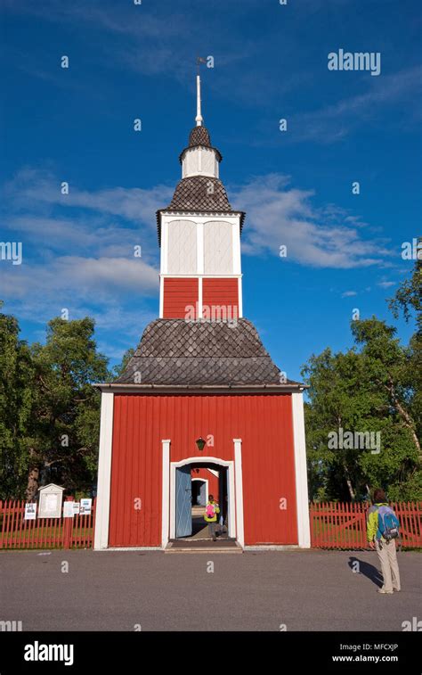 Wooden Church Of Jukkasjarvi Norrbotten County Sweden Stock Photo Alamy