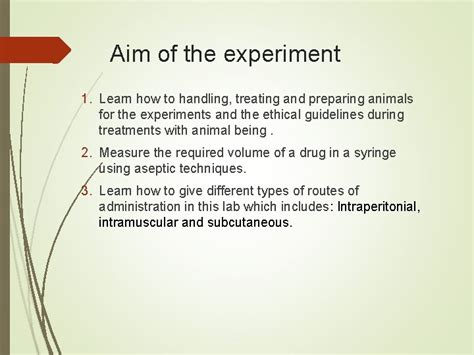 Introduction To Laboratory Of Pharmacology Routes Of Drug