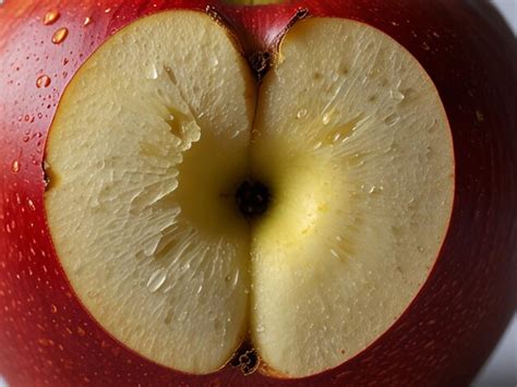 A Half Of An Apple With A Bite Taken Out Of It Premium Ai Generated Image