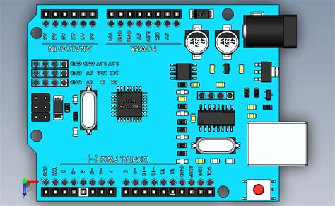 Arduino Uno R3 开发板完整模型 Step 模型图纸下载 懒石网