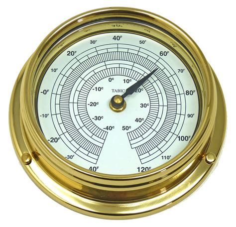 Tabic Classic Brass Thermometer Heavy Lacquered Brass 12kg Handmade In England By Tabic Etsy