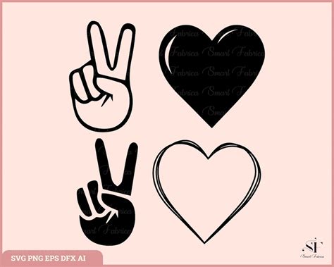 Paz Y Amor Svg Signo De La Paz Svg Corazón Svg Paz Y Amor Etsy México