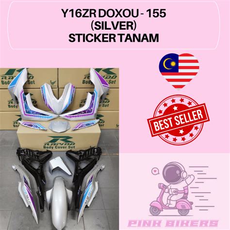 Coverset Bodyset Yamaha Y16 Y16zr Doxou 155 Design Sticker Tanam Silver Matt Blue Grey Matt