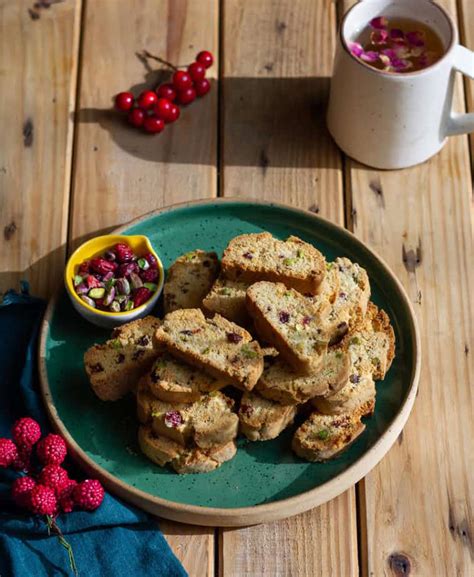 Cranberry Pistachio Biscotti Eggless Cranberry Pistachio Biscotti Recipe