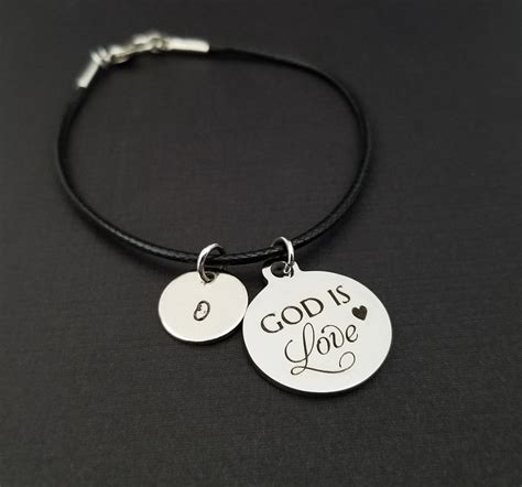 God is Love Bracelet Cord Bracelet Black Bracelet | Etsy