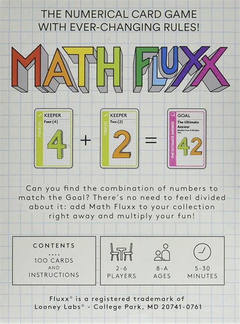 Looney Labs Lon Math Fluxx Multicoloured Toptoy