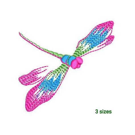 Dragonfly Machine Embroidery Design 3 Sizes Sketch Machine Etsy