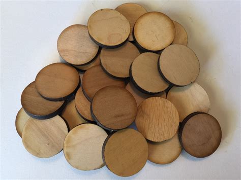 Unfinished Round Wood Circle Discs Set Of