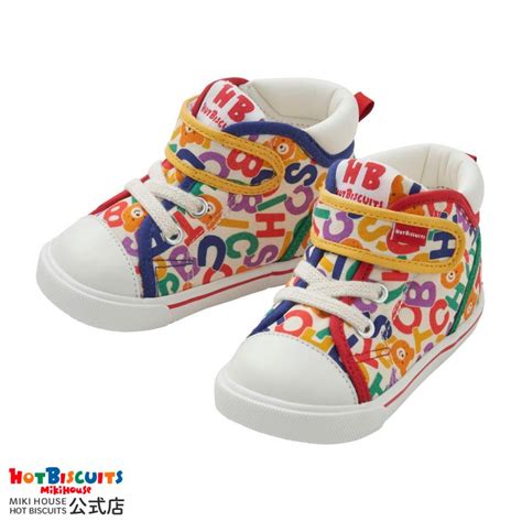HOT BISCUITS ミキハウス セカンドシューズ ロゴ総柄 セカンドベビーシューズ 靴 くつ マルチカラー cm cm cm cm cm ホットビスケッツ