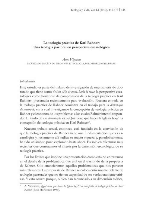 PDF La teología práctica de karl Rahner Una teología La teología