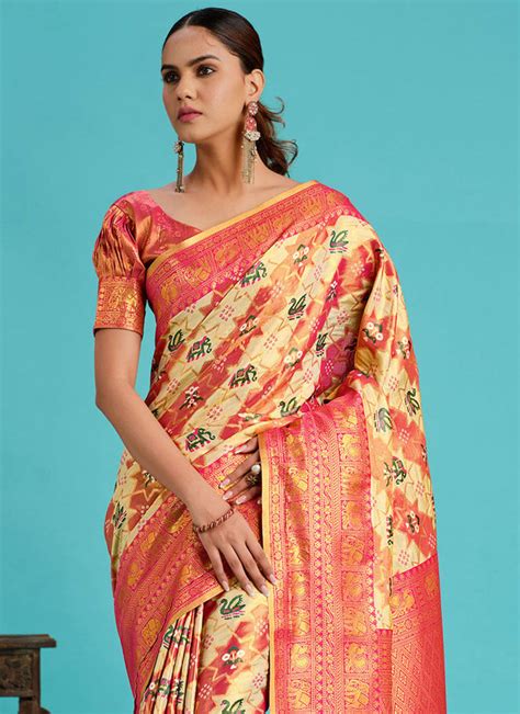 Buy Amazing Zari Work Kancheepuram Silk Saree Festive Wear Online At