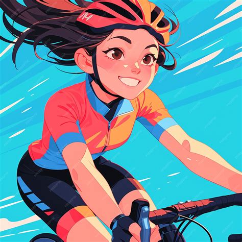 Premium Vector | A Chula Vista girl practices underwater cycling in